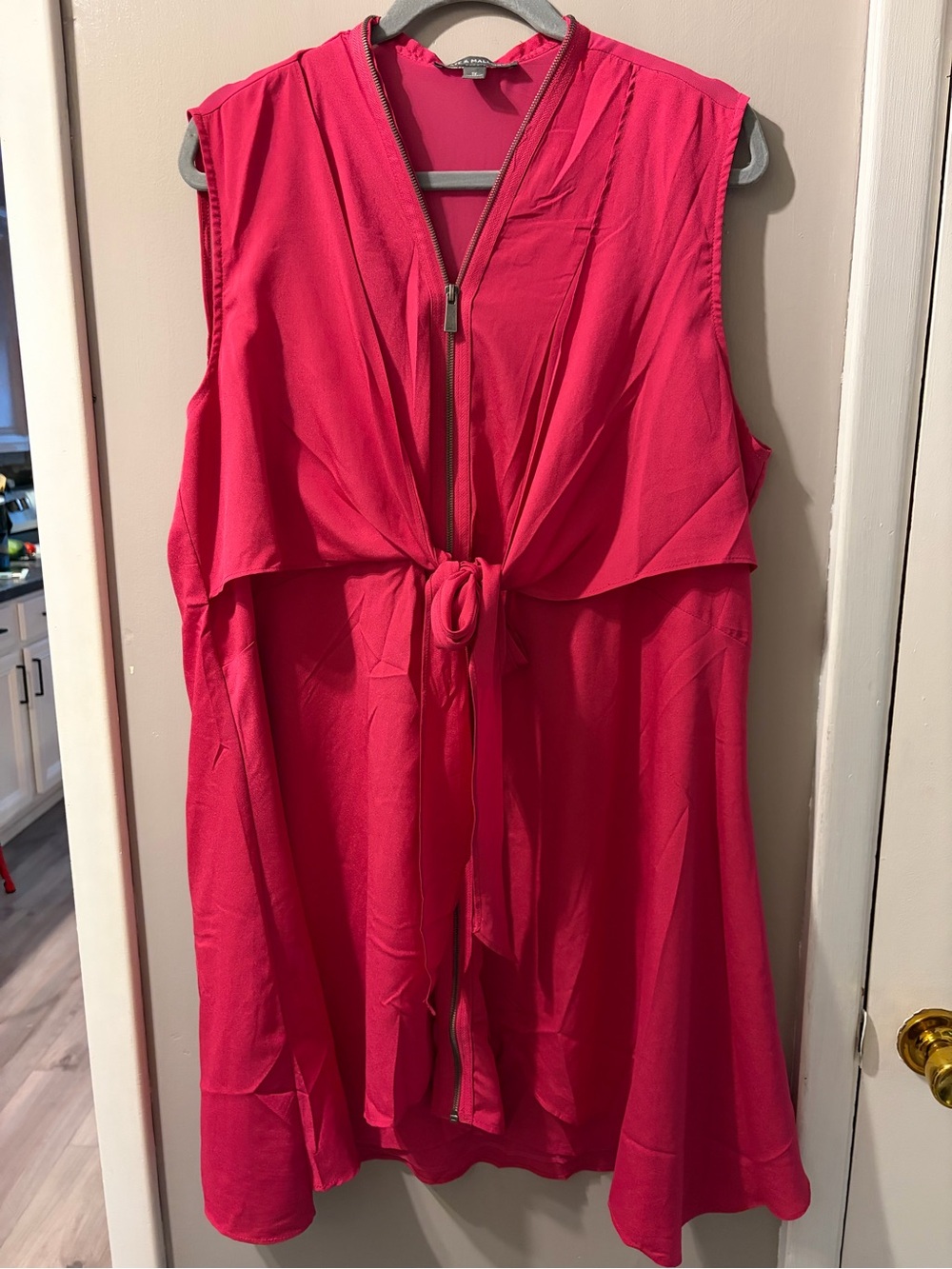 Kate & Mallory Hot Pink Sleeveless Tie-Front Tunic Dress